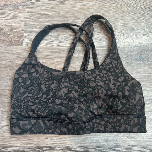 Lululemon Energy Bra *Medium Support, B-D Cup Wild Thing Camo Brown Earth Multi - Picture 5 of 7